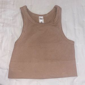 Cream colored cropped tank